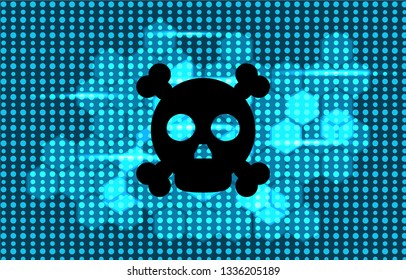 cyber attack technology, secure system, communication, online, web and other about internet. danger place. vector illustration. 