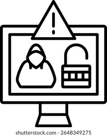 Ícone de vetor de ataque cibernético. Pode ser usado para impressão, aplicativos móveis e da Web.