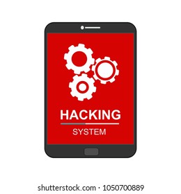 Cyber attack warning message on the smartphone screen