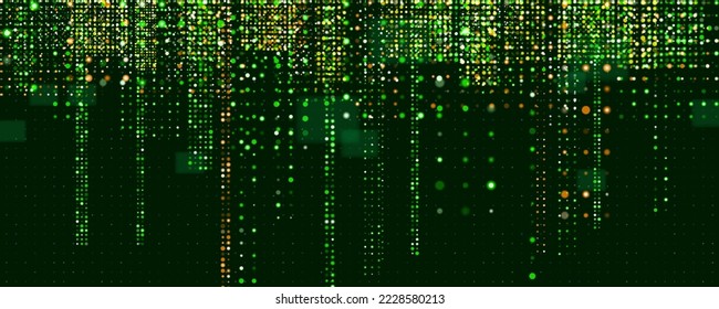 Cyber background constructed with different dots. Digital futuristic backdrop. Vector illustration.