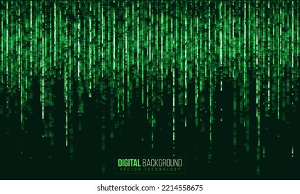 Cyber background constructed with different particles. Abstract visualization of programming. Vector illustration.