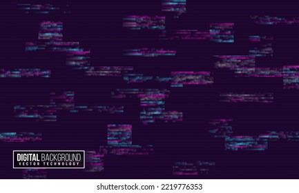 Cyber background constructed with different particles. Abstract visualization of programming. Vector illustration.