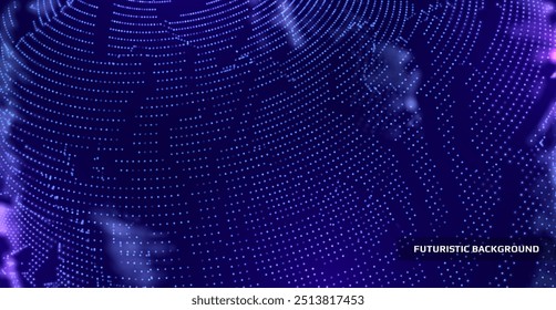 Cyber background constructed with particles. Science or technology backdrop. Vector illustration.