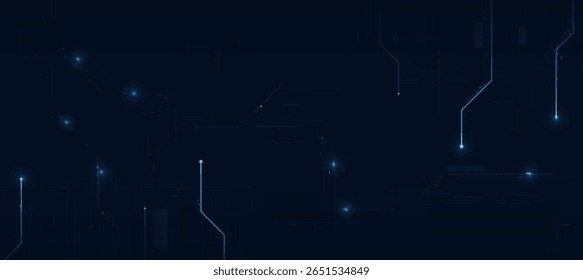 Cyber background and link network with digital glow lines mainboard and hi tech background