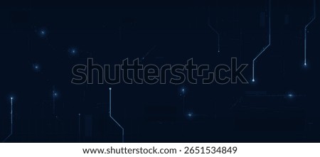Cyber background and link network with digital glow lines mainboard and hi tech background