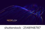 Cyber Big Data Flow Particles Bokeh. Digital Neural Network. Concept of AI Artificial Intelligence Technology Machine Deep Learning. Digital Communication. Science Technology Presentation Vector.