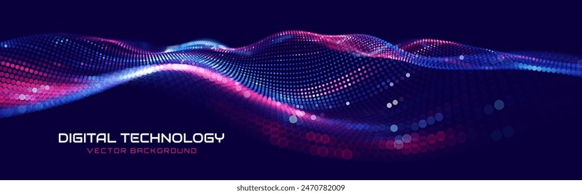 Cyber Big Data Flow Particles Bokeh. Digital Neural Network. Concept of AI Artificial Intelligence Technology Machine Deep Learning. Digital Communication. Science Technology Presentation Vector. 