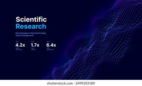 Cyber Big Data Flow Particles Tech Business or Science Background. Medical Research or Tech Innovation Online Webinar Presentation Event. Conference or Forum Vector Illustration Backdrop.