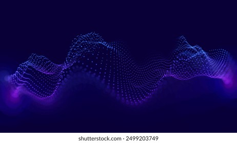 Cyber Big Data Flow Particles Tech Business or Science Background. Medical Research or Tech Innovation Online Webinar Presentation Event. Conference or Forum Vector Illustration Backdrop.