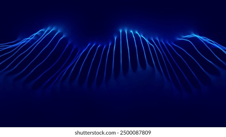 Partículas de flujo de Big Data cibernético Antecedentes de negocios tecnológicos o Ciencias. Investigación Médica o Innovación Tecnológica Evento de presentación en línea del seminario web. Antecedentes de la Ilustración vectorial de la Conferencia o del Foro.