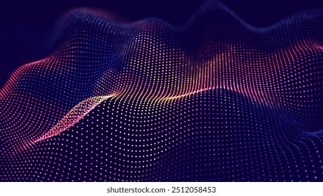 Cyber Big Data Flow Particles Bokeh. Digital Neural Network. Concept of AI Artificial Intelligence Technology Machine Deep Learning. Digital Communication. Science Technology Presentation Vector.