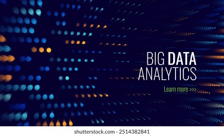 Cyber Big Data Flow Particles Bokeh. Digital Neural Network. Concept of AI Artificial Intelligence Technology Machine Deep Learning. Digital Communication. Science Technology Presentation Vector.