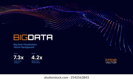 Partículas de fluxo de Big Data Cyber Bokeh. Rede Neural Digital. Conceito de Inteligência Artificial Inteligência Tecnologia Aprendizagem Profunda. Comunicação digital. Vetor de apresentação de tecnologia empresarial.