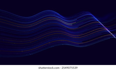 Cyber Big Data Flow Particles Bokeh. Digital Neural Network. Concept of AI Artificial Intelligence Technology Machine Deep Learning. Digital Communication. Science Technology Presentation Vector.