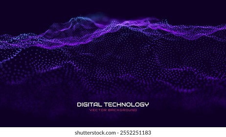 Partículas de fluxo de Big Data Cyber Bokeh. Rede Neural Digital. Conceito de Inteligência Artificial Inteligência Tecnologia Aprendizagem Profunda. Comunicação digital. Science Technology Presentation Vetor.