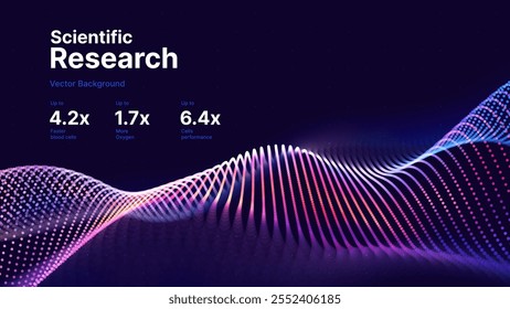 Cyber Big Data Flow Particles Tech Business ou ciência de fundo. Evento de apresentação de webinário on-line de pesquisa médica ou inovação tecnológica. Plano de fundo de ilustração vetorial de conferência ou fórum.