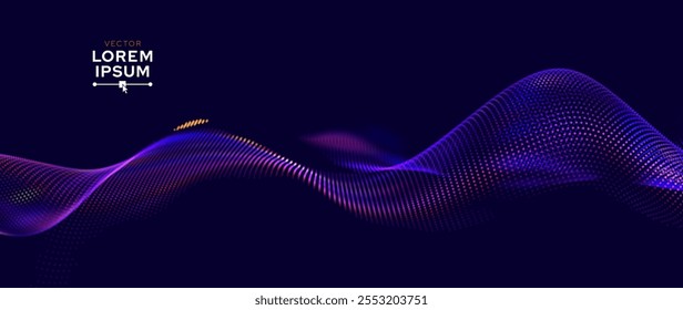 Partículas de fluxo de Big Data Cyber Bokeh. Rede Neural Digital. Conceito de Inteligência Artificial Inteligência Tecnologia Aprendizagem Profunda. Comunicação digital. Science Technology Presentation Vetor.