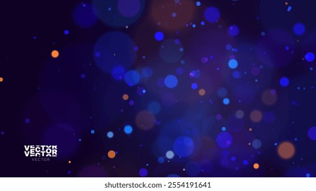 Cyber Big Data Flow Particles Bokeh. Digital Neural Network. Concept of AI Artificial Intelligence Technology Machine Deep Learning. Digital Communication. Science Technology Presentation Vector.