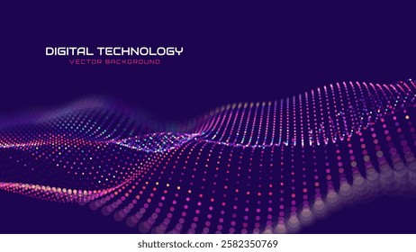 Cyber Big Data Flow Particles Bokeh. Digital Neural Network. Concept of AI Artificial Intelligence Technology Machine Deep Learning. Digital Communication. Science Technology Presentation Vector.