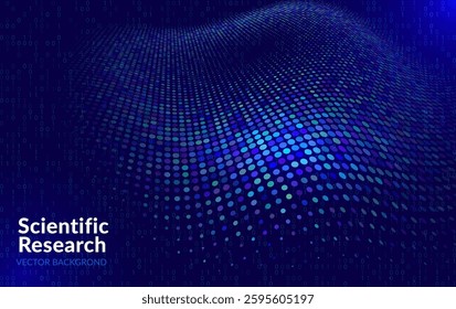 Cyber Big Data Flow Particles Bokeh Icon, Background. Digital Neural Network. Concept of AI Artificial Intelligence Technology Machine Deep Learning. Digital Communication. Science Technology Vector
