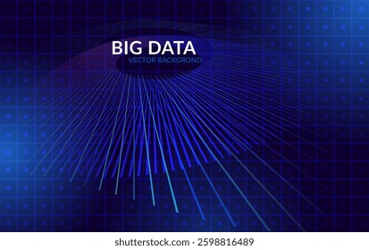 Cyber Big Data Flow Particles Bokeh. Digital Neural Network. Concept of Artificial Intelligence (AI) Technology and Machine Deep Learning. Science Technology Presentation. Digital Background Vector