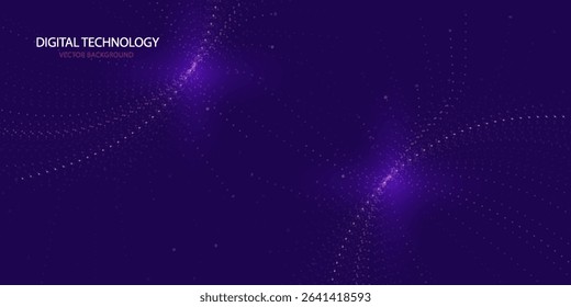 Cyber Big Data Flow Particles Bokeh. Digital Neural Network.vector eps10