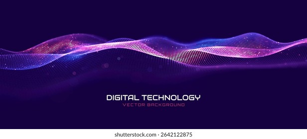 Cyber Big Data Flow Particles Bokeh. Digital Neural Network. Concept of AI Artificial Intelligence Technology Machine Deep Learning. Digital Communication. Science Technology Presentation Vector. 