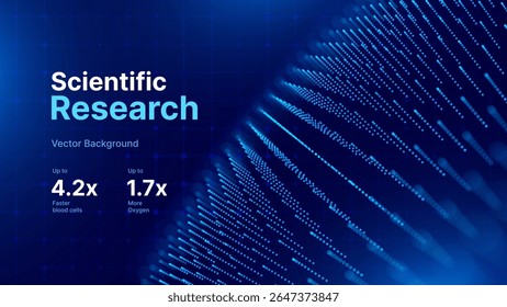 Cyber Big Data Flow Particles Tech Business or Science Background. Medical Research or Tech Innovation Online Webinar Presentation Event. Conference or Forum Vector Illustration Backdrop.