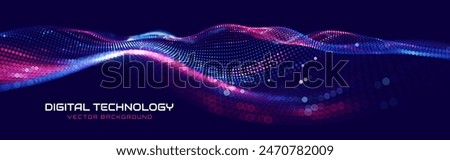 Cyber Big Data Flow Particles Bokeh. Digital Neural Network. Concept of AI Artificial Intelligence Technology Machine Deep Learning. Digital Communication. Science Technology Presentation Vector. 