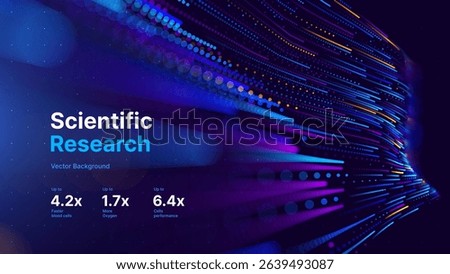 Cyber Big Data Flow Particles Bokeh. Digital Neural Network. Concept of AI Artificial Intelligence Technology Machine Deep Learning. Digital Communication. Science Technology Presentation Vector.