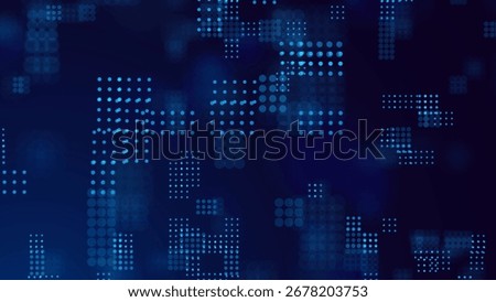 Cyber Big Data Flow Particles Tech Business or Science Background. Medical Research or Tech Innovation Online Webinar Presentation Event. Conference or Forum Vector Illustration Backdrop.