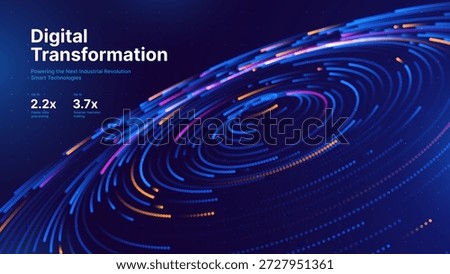 Cyber Big Data Flow Particles Bokeh. Digital Neural Network. Concept of AI Artificial Intelligence Technology Machine Deep Learning. Digital Communication. Science Technology Presentation Vector.