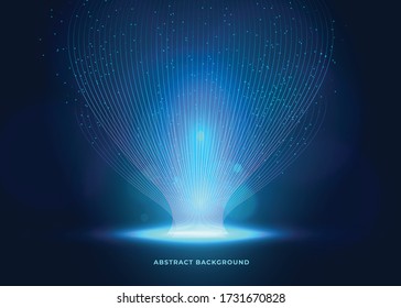 Cyber Big Data Illustrator Background of Big Data with Light and Technology