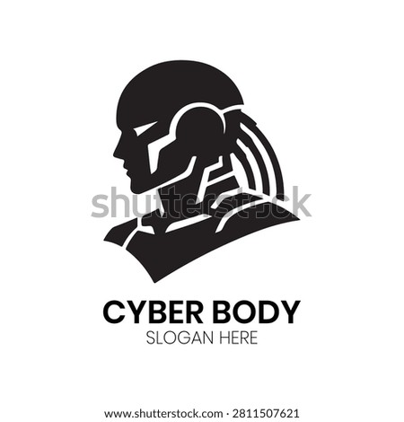 Cyber Body logo showcases a sleek, technological depiction of a human form, symbolizing the synergy between robotics and human physiology. This futuristic, innovative design is highly suitable for medical technology firms, advanced robotics developers, AI research labs, or health-tech enterprises requiring a sophisticated, modern identity that emphasizes human enhancement, neural integration, and the future of human-machine interaction.