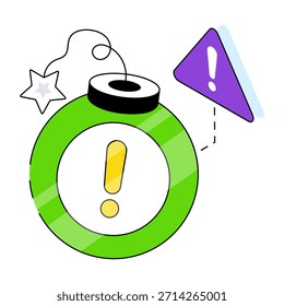 Icono de la bomba cibernética, icono isométrico editable