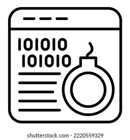 Imagen vectorial del icono de la bomba cibernética. También se puede usar para aplicaciones web, aplicaciones móviles y medios impresos.