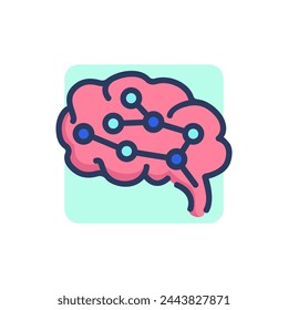 Cyber brain thin line icon. Circuit, cyborg, machine learning outline sign. Artificial intelligence concept. Vector illustration symbol element for web design and apps