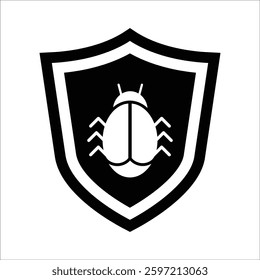 Cyber Bug Icon On White Background - Simple Vector Illustration