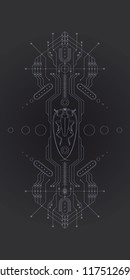 Cyber bug in microchip vector illustration. Technology icon Ideal for illustration.