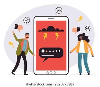 Cyber bully media social bullying cyberbullying abuse abstract concept. Vector design graphic illustration