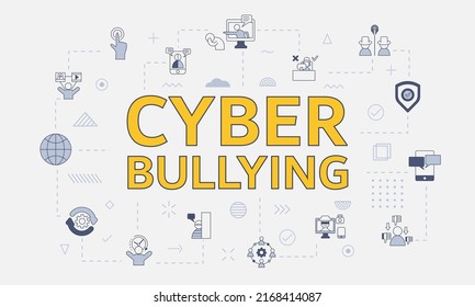 Cyber Bullying Concept Icon Set Big Stock Vector (Royalty Free ...