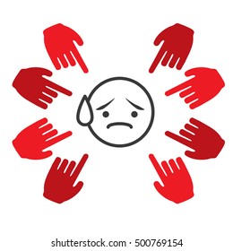 Cyber Bullying Graphic with Victim and Troll