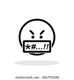 Cyber Bullying Icon In Flat Style. Cursing Symbol For Your Web Site Design, Logo, App, UI Vector EPS 10.