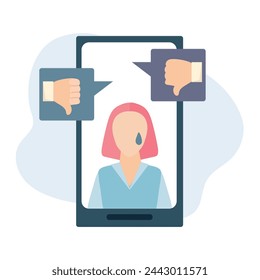 Cyber bullying icon isolated vector illustration