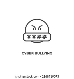 cyber bullying line icon. linear style sign for mobile concept and web design. Outline vector icon. Symbol, logo illustration. Vector graphics