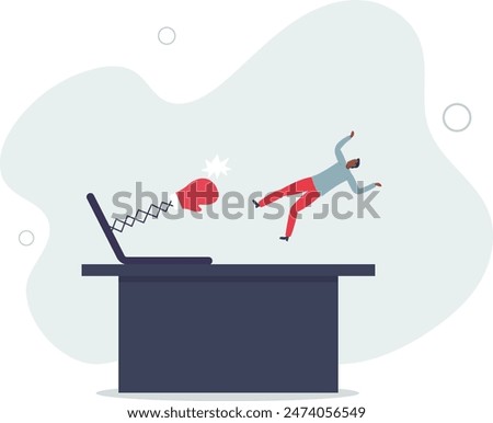 Cyber bullying, online harassment using social media to threatened people, violent using electronic means concept.flat illustration.