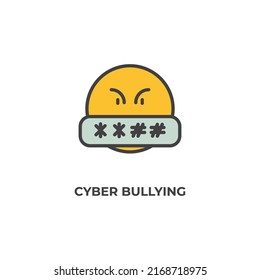 cyber bullying vector icon. Colorful flat design vector illustration. Vector graphics
