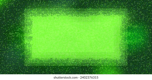 Cyber-Schaltung künstliche Intelligenz Hintergrund, zufällige Punkte und Linien Muster, grüne Matrix visuell.