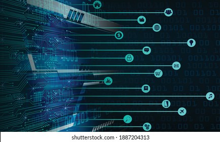 cyber circuit future technology concept background