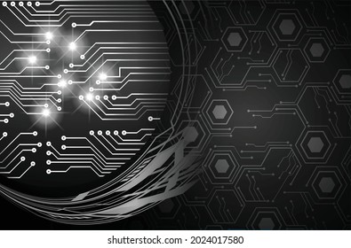 cyber circuit future technology concept background, text